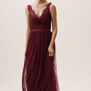 BHLDN Fleur Bridesmaid Gown in Bordeaux, size 4